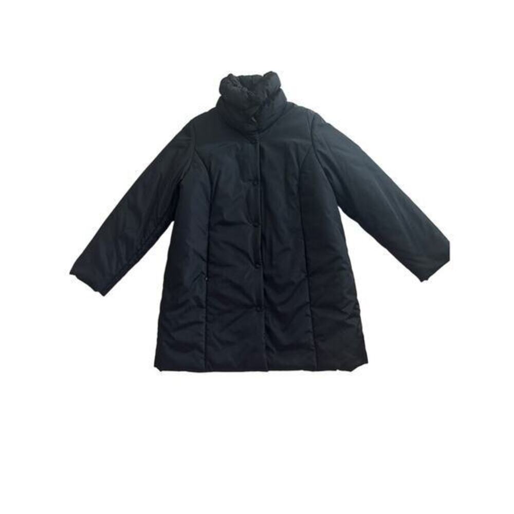 Persona by Marina Rinaldi Womens Plus Black Down Puffer Coat Snap Gorpcore XL